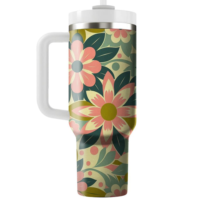 Retro Floral Motif  Tumblers For Gifts