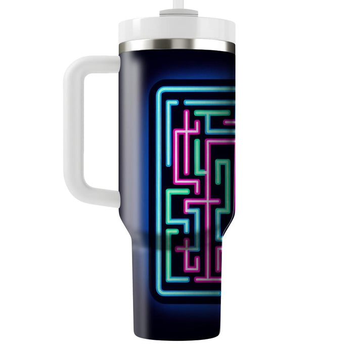 Abstract Neon Lines  Travel Tumblers