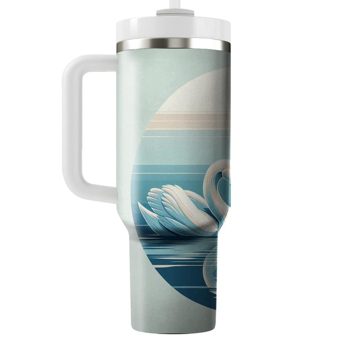 Serene Swan Elegance  Travel Tumblers