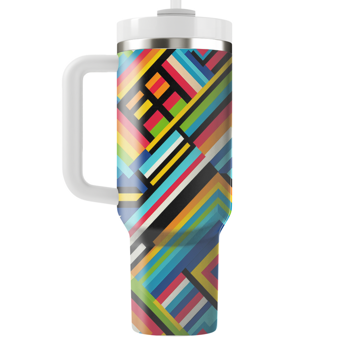 Geometric Rainbow Stripes  Custom Tumblers