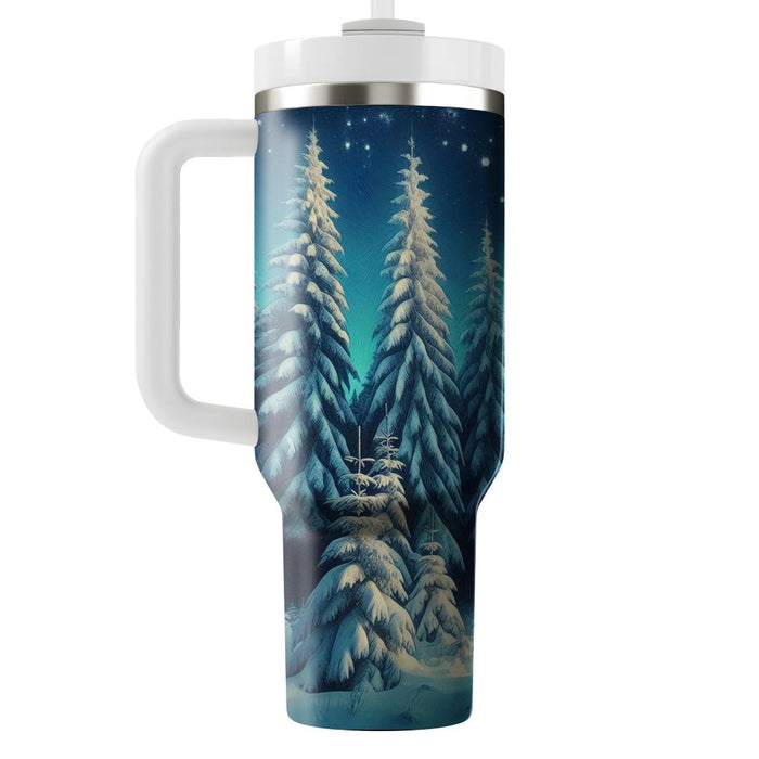 Winter Snowy Pine Forest  Insulated Tumblers