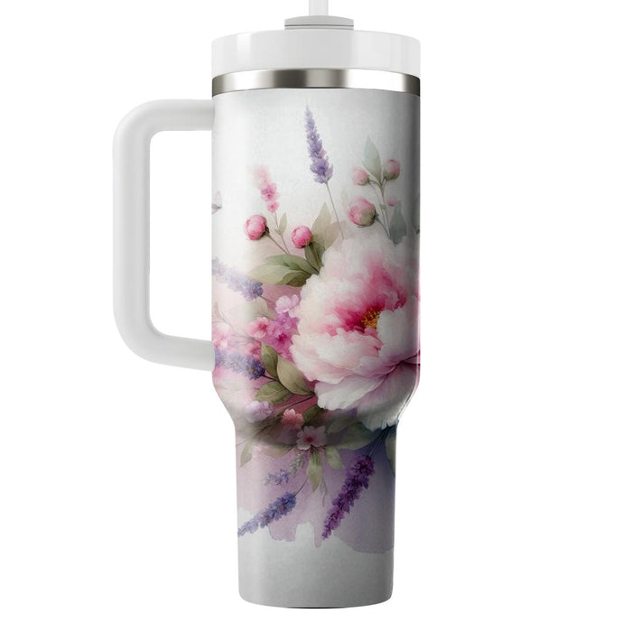 Whimsical Watercolor Blooms  Decorative Tumblers