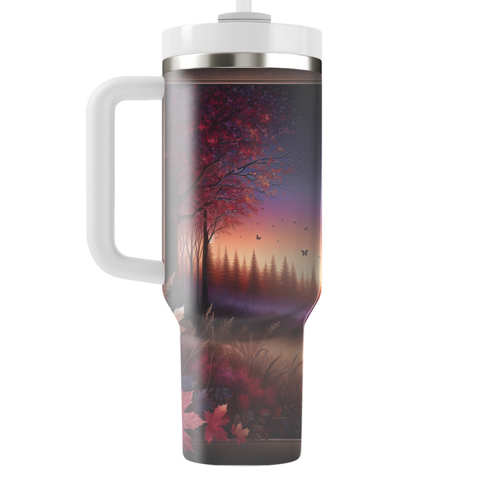 Autumn Twilight Leaves  Personalized Tumblers