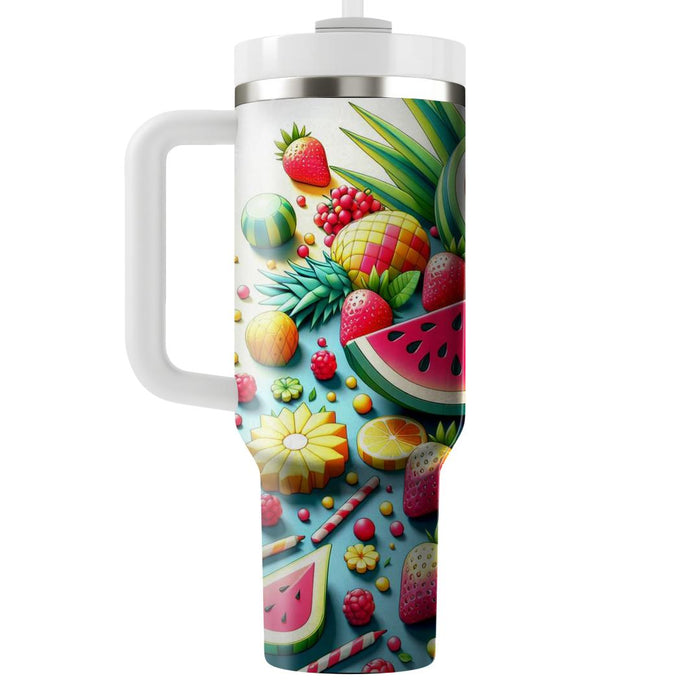 Whimsical Summer Fruit  Tumbler Cups