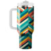 Geometric Chevron Pattern  Tumblers With Lids