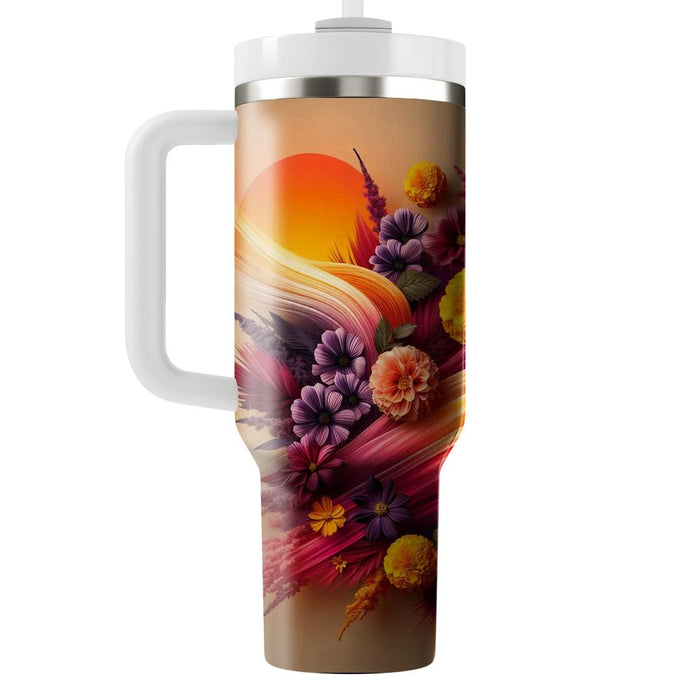 Sunset Floral Dream  Unique Tumblers