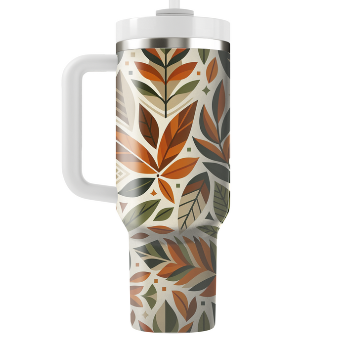 Stylized Leaf Patchwork Custom Tumblers