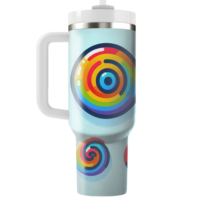 Bright Rainbow Spirals  Unique Tumblers