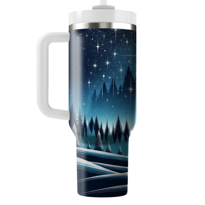 Winter Snowy Night Sky  Tumblers With Lids