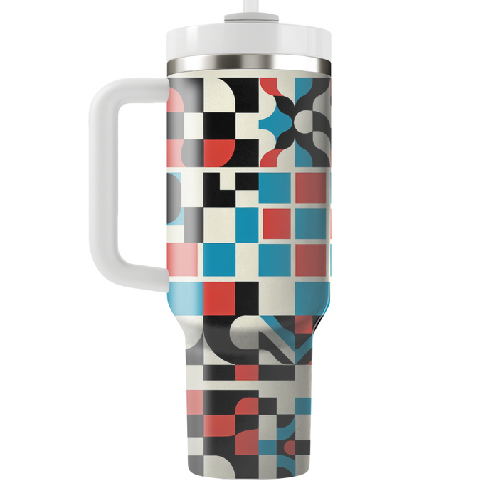 Retro Checkerboard Travel Tumblers