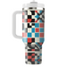 Retro Checkerboard Travel Tumblers