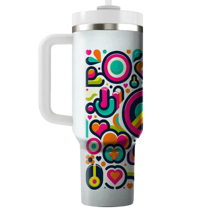 Vibrant Peace Signs  Tumbler Cups