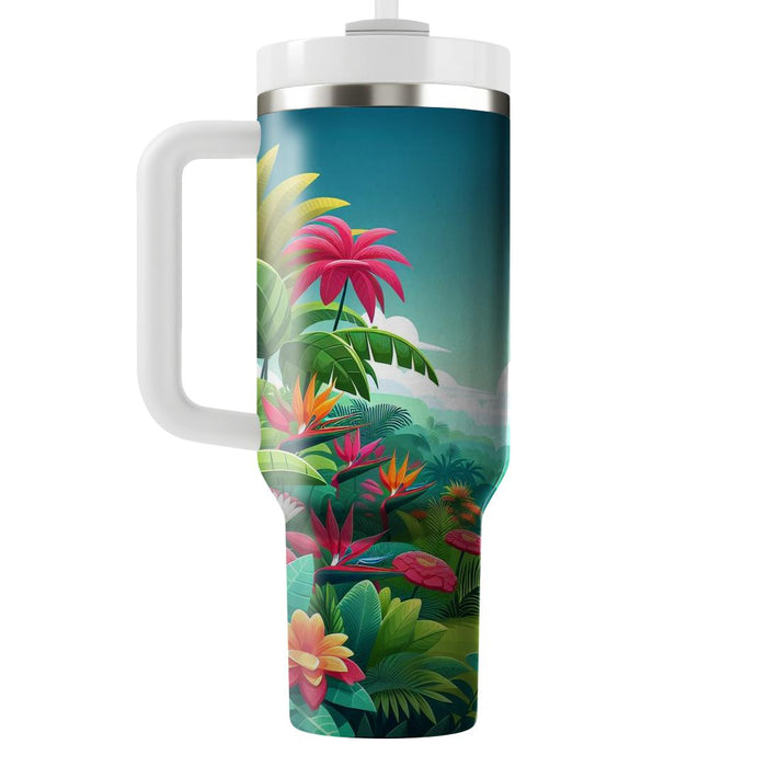 Vivid Tropical Paradise  Personalized Tumblers