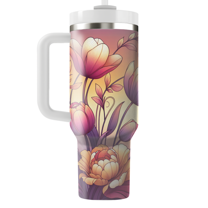 Sunset Floral Serenity  Unique Tumblers