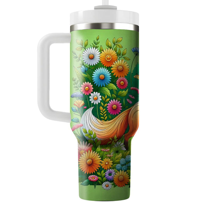 Whimsical Fox Among Flowers  Insulated Tumblers