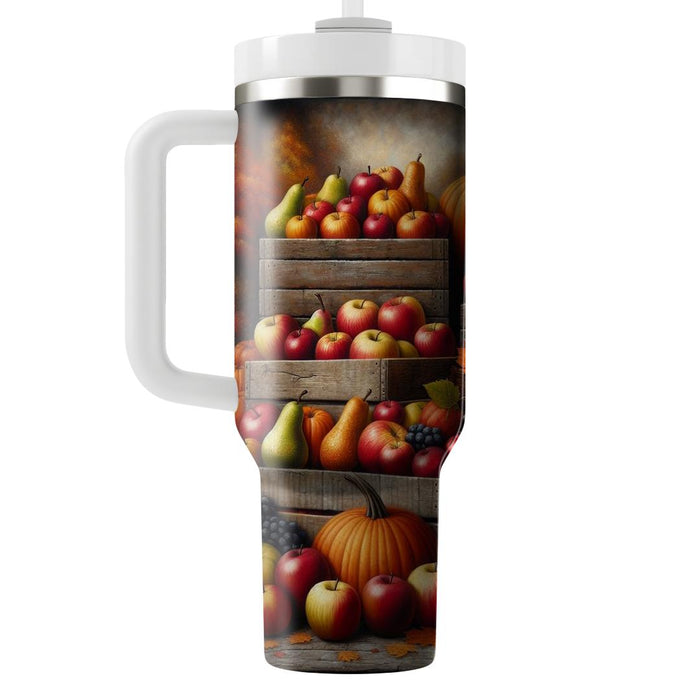 Autumn Orchard Bounty Tumblers With Lids