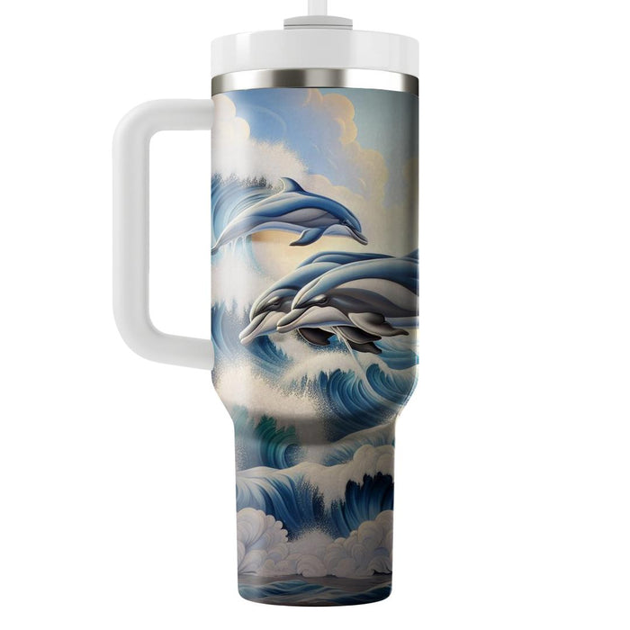 Whimsical Dolphin Dance  Insulated Tumblers