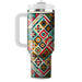 Vibrant Patchwork Quilt  Tumbler Cups