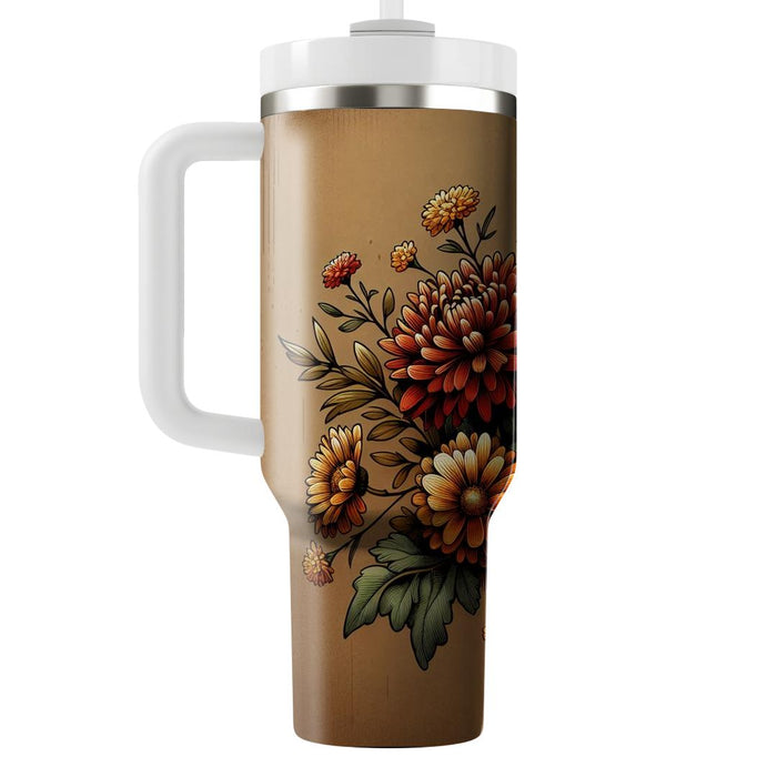 Autumn Floral Harmony  Unique Tumblers