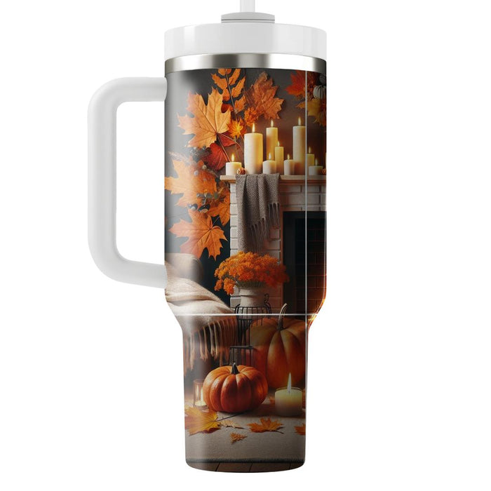 Autumn Fireside Gatherings  Tumblers With Lids