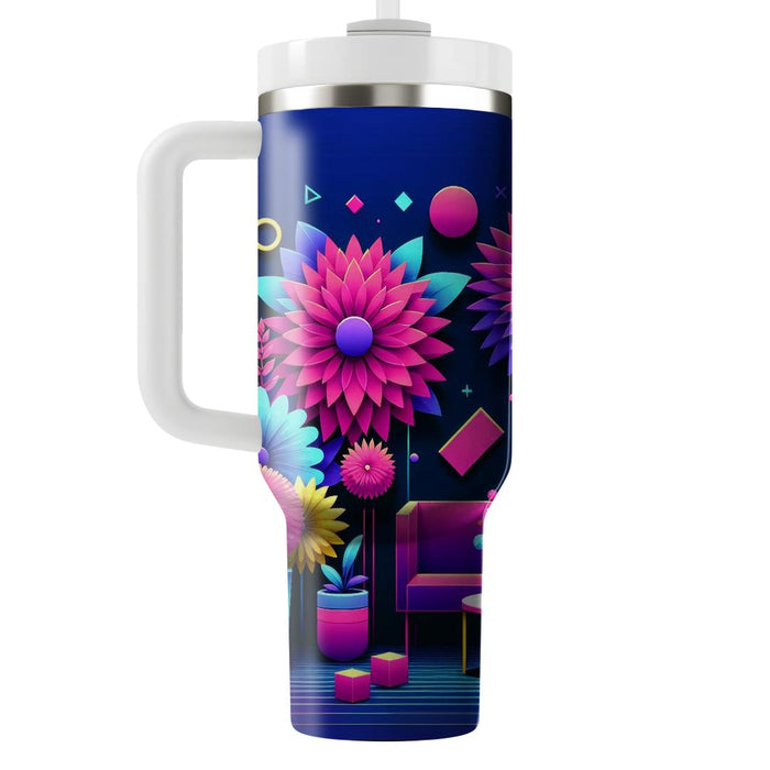 Neon Flowers  Insulated Tumblers