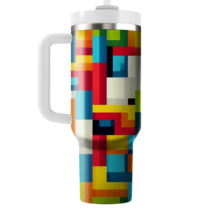 Bold Rainbow Blocks  Decorative Tumblers