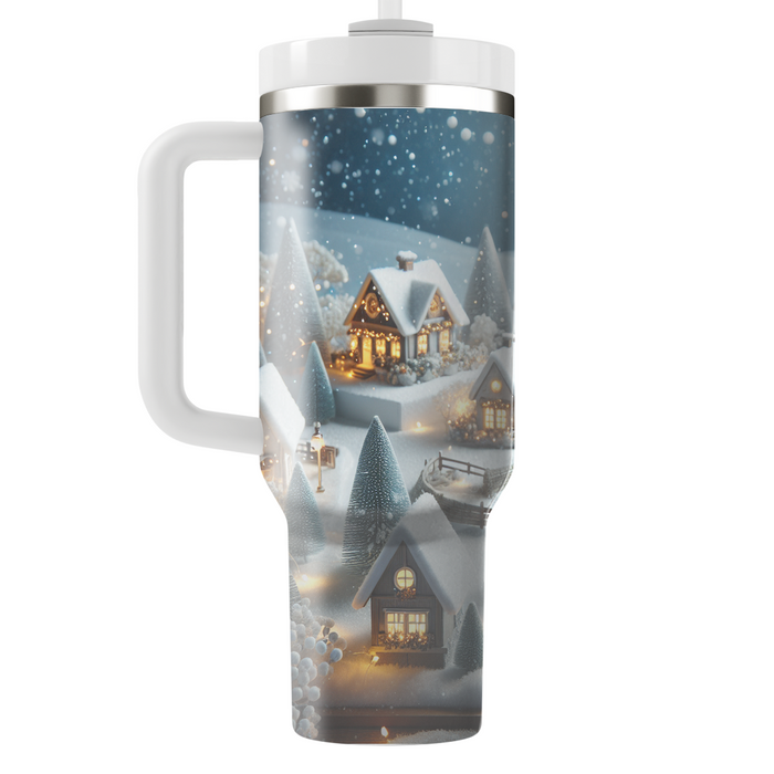 Winter Snowy Village  Personalized Tumblers