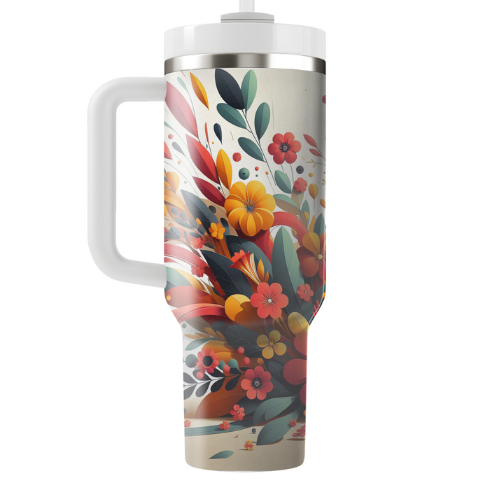 Bright Floral Fiesta  Personalized Tumblers