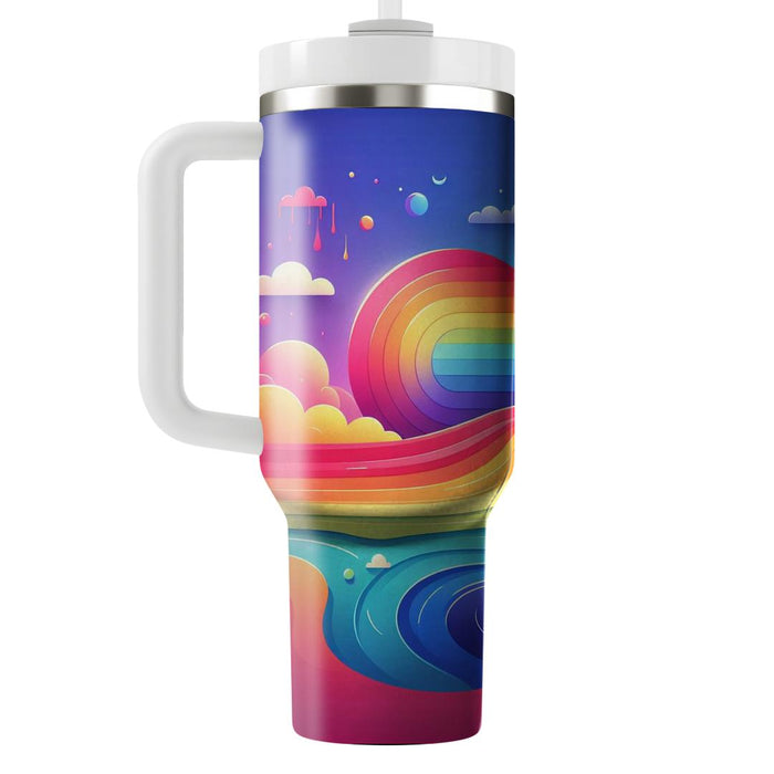 Whimsical Rainbow  Unique Tumblers