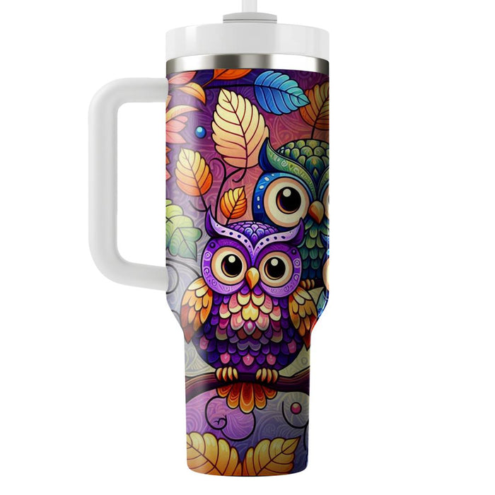 Whimsical Woodland Owls  Insulated Tumblers