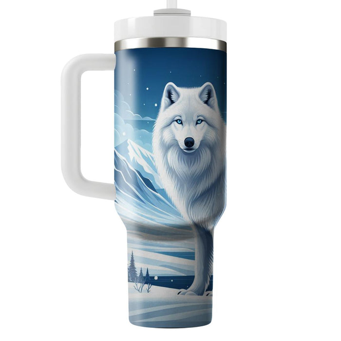 Winter Arctic Wolf  Tumblers With Lids