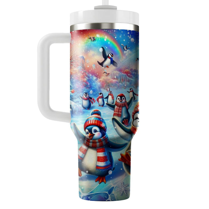 Winter Joyful Penguins  Insulated Tumblers