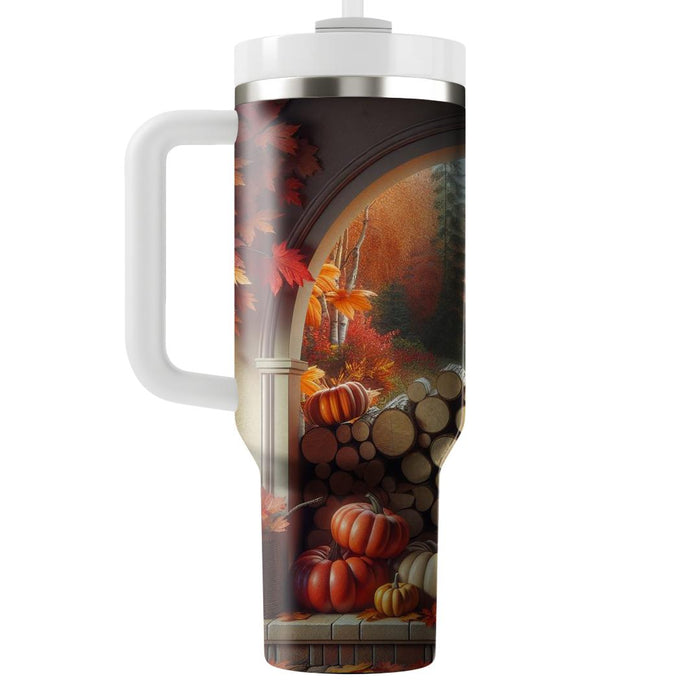 Autumn Firewood Gatherings  Tumblers For Gifts