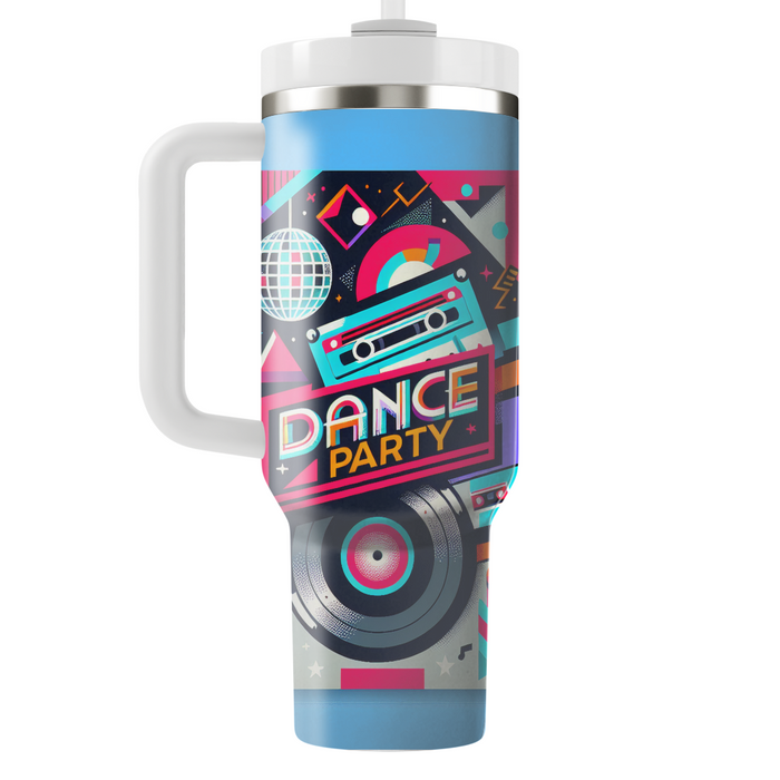 Vibrant 80s Dance Party Invitations Custom Tumblers