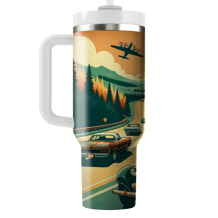 Vintage American Road Trip  Tumbler Cups