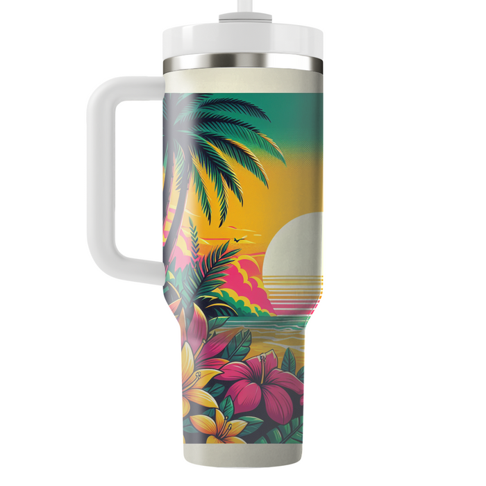 Vibrant Tropical Paradise Custom Tumblers