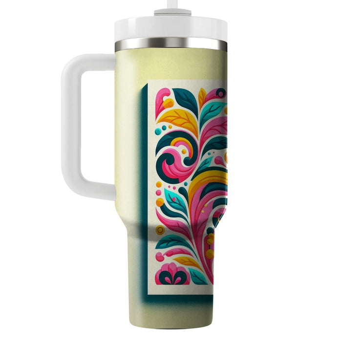 Retro Floral Delight  Personalized Tumblers