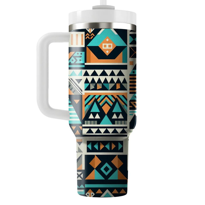 Geometric Aztec Fusion  Travel Tumblers