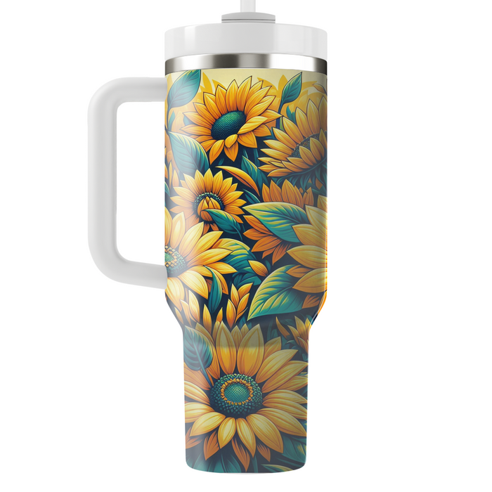 Golden Sunflower Fields  Custom Tumblers