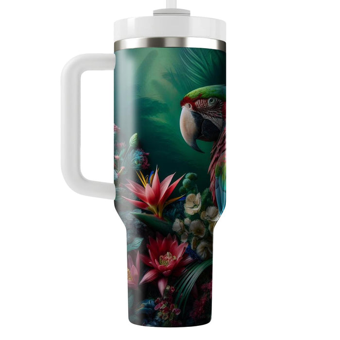 Vibrant Macaw Jungle  Personalized Tumblers