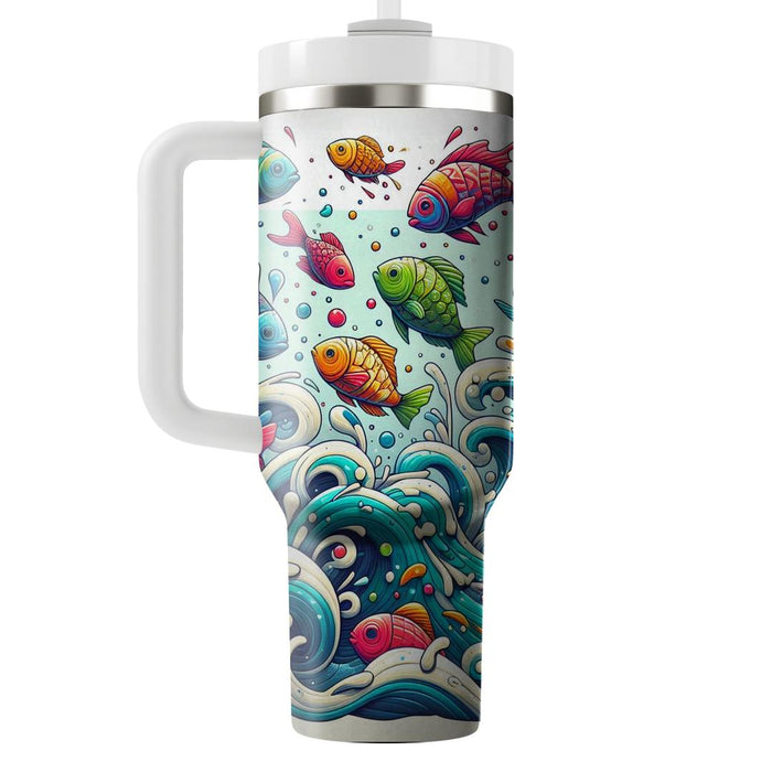 Funky Fish Splash  Decorative Tumblers