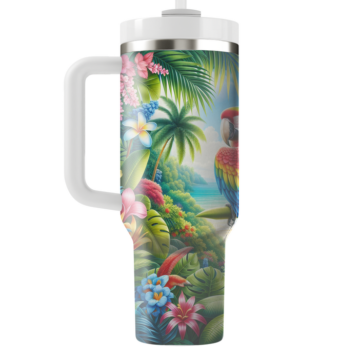 Sunny Macaw Paradise  Tumblers With Lids