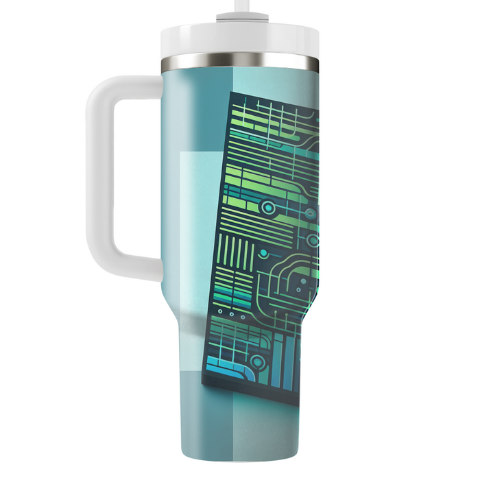 Futuristic Grid Layers Custom Tumblers