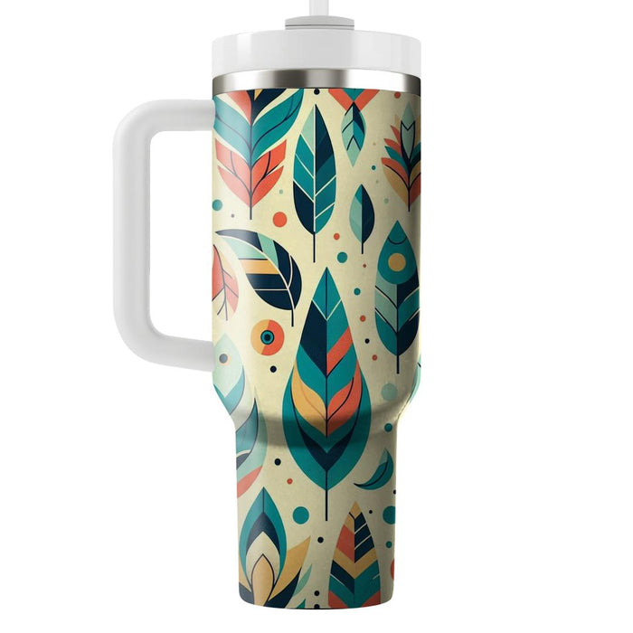 Vibrant Feather  Personalized Tumblers