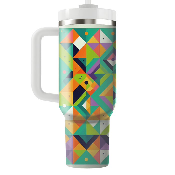 Geometric Patchwork Tumbler Cups