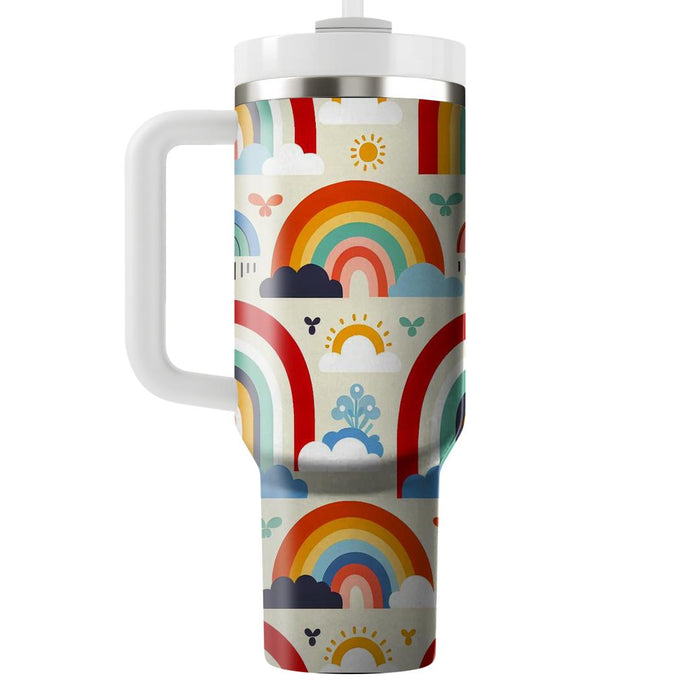 Whimsical Rainbow Pattern  Travel Tumblers