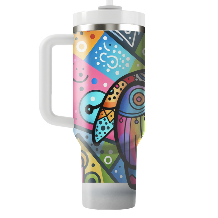 Funky Elephant Patterns  Tumbler Cups