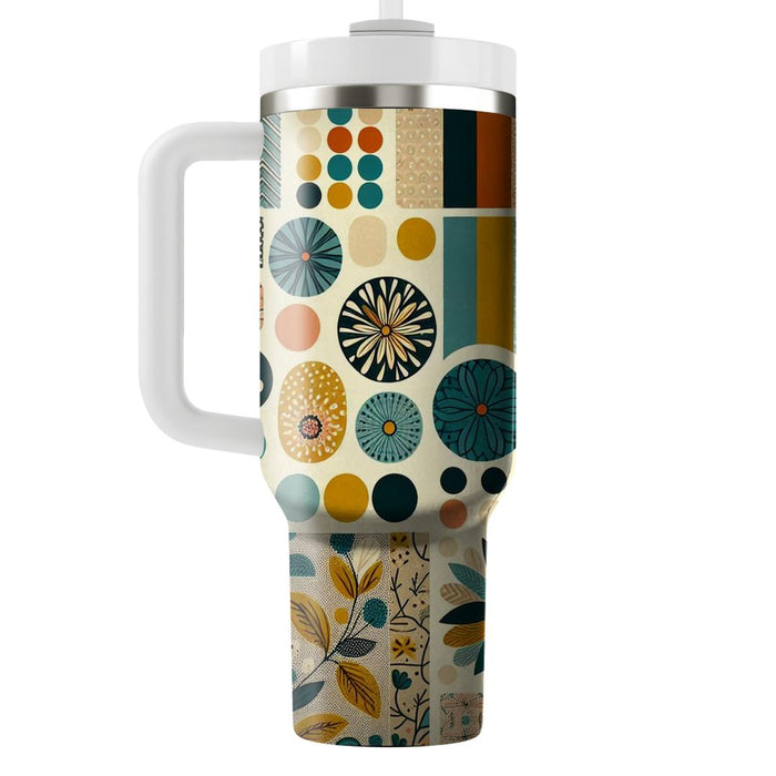 Retro Pattern Patchwork  Travel Tumblers