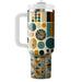 Retro Pattern Patchwork  Travel Tumblers