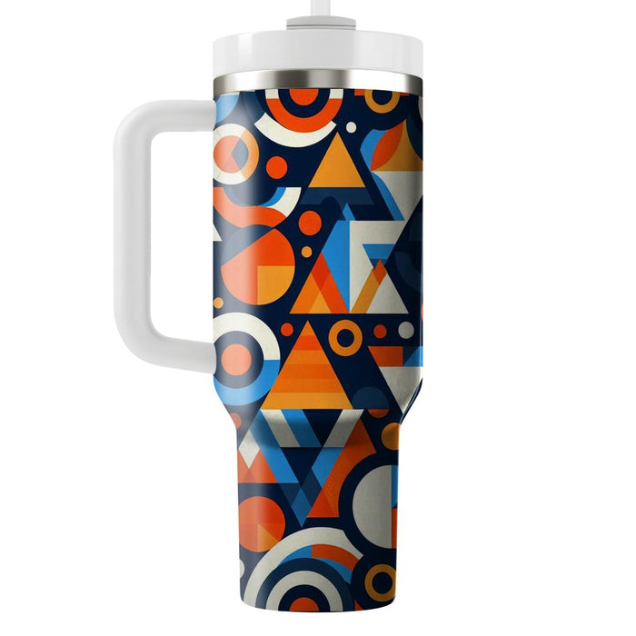 Abstract Circle And Triangle Fusion  Decorative Tumblers